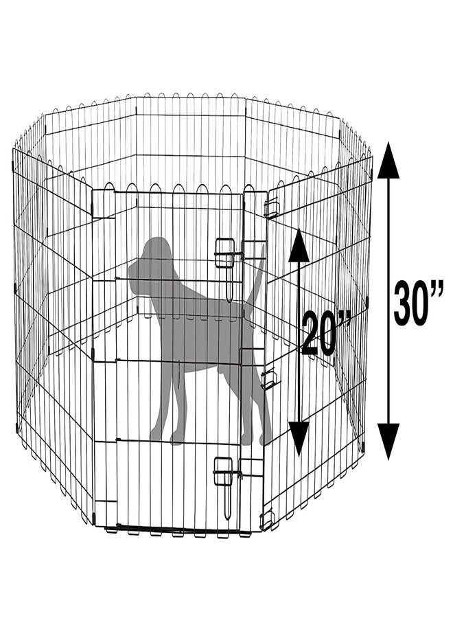 KittuPet سياج معدني لتمارين الكلاب من كيتو بيت، مزود ببوابة، مناسب لجميع أنواع السلالات الصغيرة والجراء والكلاب التي يصل طولها إلى 30 بوصة. - Image 4